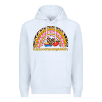 White back to school rainbow hello kindergarten Premium Hoodie - AdoDesignShop
