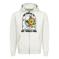 Oatmeal Heather mentally ill but totally chill Zipper Hoodie - MaliasSmallBusiness