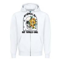White mentally ill but totally chill Zipper Hoodie - MaliasSmallBusiness