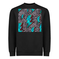 Black turquoise lightning bolt seamless pattern Heavyweight Sweatshirt - HRA Design Shop