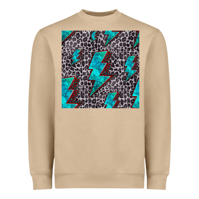 Turquoise Lightning Bolt Seamless Pattern Heavyweight Sweatshirt by HRA Design Shop | Teevron