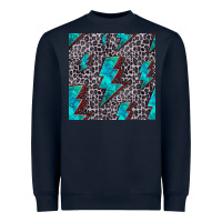 Navy turquoise lightning bolt seamless pattern Heavyweight Sweatshirt - HRA Design Shop