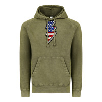 Vintage Olive American lightning bold 4th of july Vintage Hoodie - CowGirlArtShop