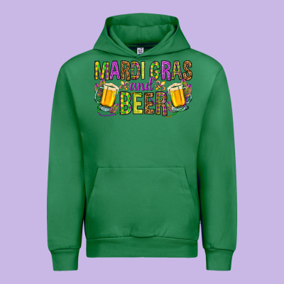 Mardi Gras And Beer Hjf Urban Hoodie Designed By Howdyjamesfarm