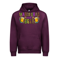 Mauve Wine mardi gras and beer hjf Urban Hoodie - HowdyJamesFarm