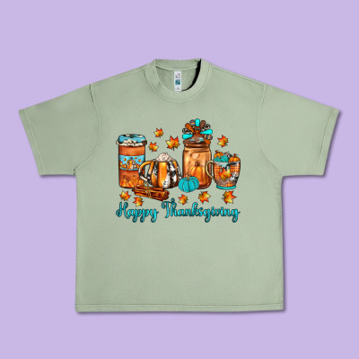 Happy Thanksgiving Coffee Urban Heavy Tee Designed By Jahusdesignshop