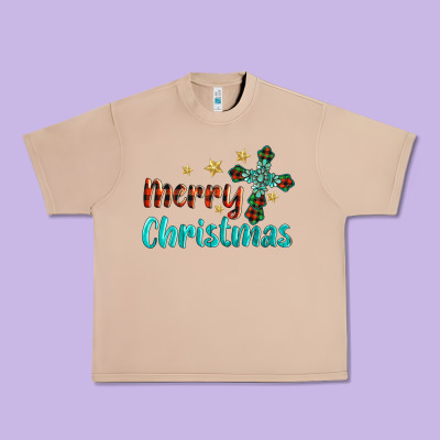 Merry Christmas Turquoise Gemstones Cross Urban Heavy Tee Designed By Barkaloodesign