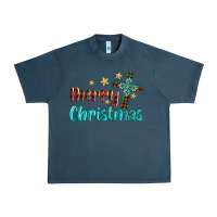 Midnight Navy merry christmas turquoise gemstones cross Urban Heavy Tee - BarkalooDesign