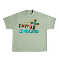 Oil Green merry christmas turquoise gemstones cross Urban Heavy Tee - BarkalooDesign