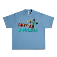 Pebble Blue merry christmas turquoise gemstones cross Urban Heavy Tee - BarkalooDesign