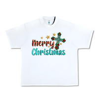White merry christmas turquoise gemstones cross Urban Heavy Tee - BarkalooDesign