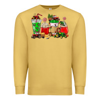 Antique Gold Christmas tractor coffee cup Premium Sweatshirt - NancyCooperArtShop