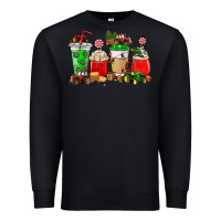 Black Christmas tractor coffee cup Premium Sweatshirt - NancyCooperArtShop