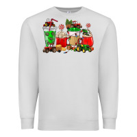 Dove Grey Christmas tractor coffee cup Premium Sweatshirt - NancyCooperArtShop