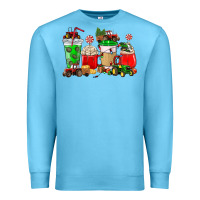 Ocean Blue Christmas tractor coffee cup Premium Sweatshirt - NancyCooperArtShop