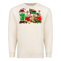 Sandshell Christmas tractor coffee cup Premium Sweatshirt - NancyCooperArtShop