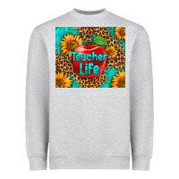 Heather Grey teacher life Heavyweight Sweatshirt - HRA Design Shop