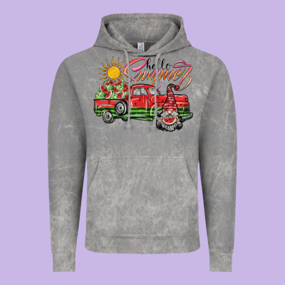 Hello Summer Vintage Hoodie Designed By Sublimationcraftshop