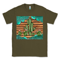 Army Green cactus gemstone Classic Tee - JahusDesignShop