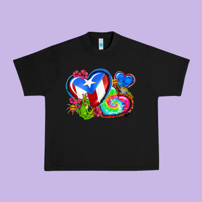 Western Leopard Puerto Rico   Hearts Urban Heavy Tee Designed By Adodesignshop