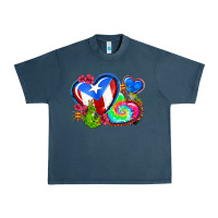Midnight Navy western leopard puerto rico   hearts Urban Heavy Tee - AdoDesignShop