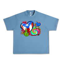 Pebble Blue western leopard puerto rico   hearts Urban Heavy Tee - AdoDesignShop