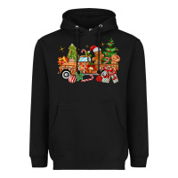 Black christmas gingerbread truck Heavyweight Hoodie - MaliasSmallBusiness