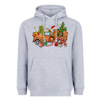 Heather Grey christmas gingerbread truck Heavyweight Hoodie - MaliasSmallBusiness
