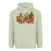 Matcha christmas gingerbread truck Heavyweight Hoodie - MaliasSmallBusiness