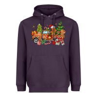 Plum christmas gingerbread truck Heavyweight Hoodie - MaliasSmallBusiness