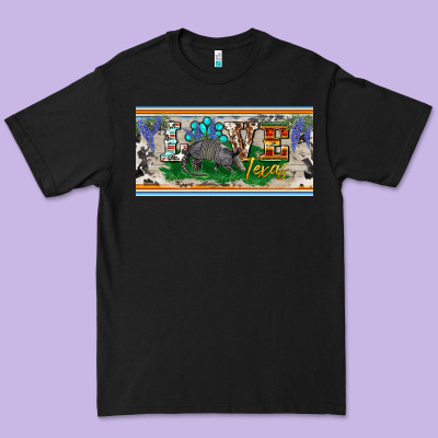 Love Texas Armadillo License Plate Premium Tee Designed By Barkaloodesign