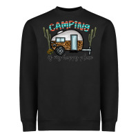 Black camping is my happy place Heavyweight Sweatshirt - CowhideDigitalArt