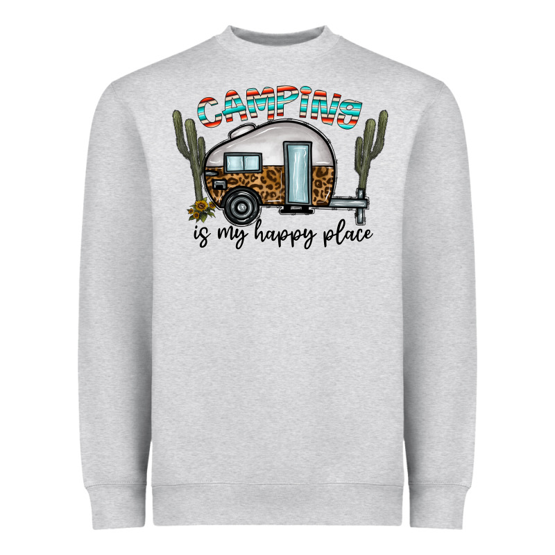 Camping Is My Happy Place Heavyweight Sweatshirt by CowhideDigitalArt | Teevron