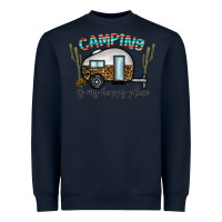 Navy camping is my happy place Heavyweight Sweatshirt - CowhideDigitalArt
