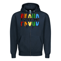 Navy proud to be me Zipper Hoodie - MaliasSmallBusiness