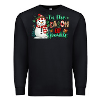 Black tis the season to sparkle snowman Premium Sweatshirt - MaliasSmallBusiness