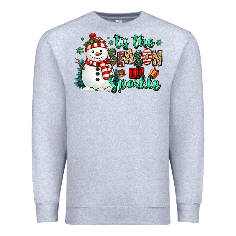 Tis The Season To Sparkle Snowman Premium Sweatshirt by MaliasSmallBusiness | Teevron
