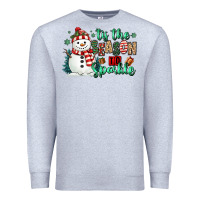 Heather Grey tis the season to sparkle snowman Premium Sweatshirt - MaliasSmallBusiness