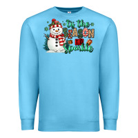 Ocean Blue tis the season to sparkle snowman Premium Sweatshirt - MaliasSmallBusiness
