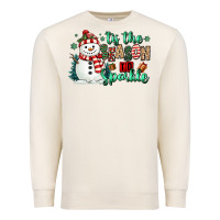 Sandshell tis the season to sparkle snowman Premium Sweatshirt - MaliasSmallBusiness