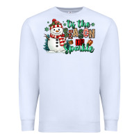 White tis the season to sparkle snowman Premium Sweatshirt - MaliasSmallBusiness