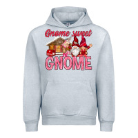 Heather Grey Gnome sweet gnome Valentine's Day Urban Hoodie - HowdyJamesFarm