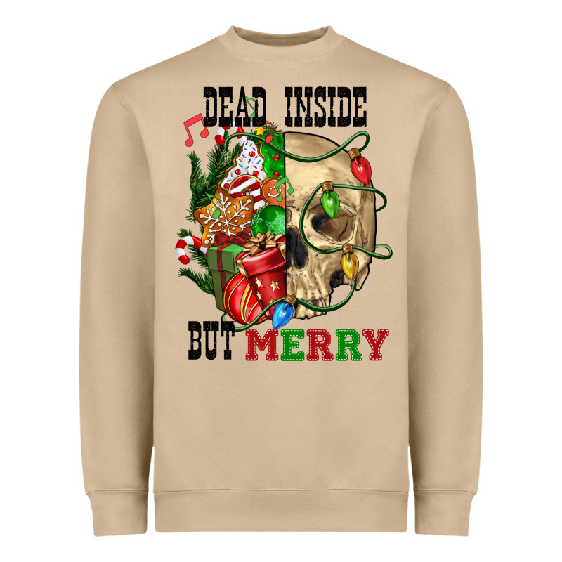 Dead İnside But Merry Human Skull Heavyweight Sweatshirt by FaDigitalArtStudio | Teevron