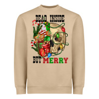 Mushroom Dead İnside But Merry Human Skull Heavyweight Sweatshirt - FaDigitalArtStudio
