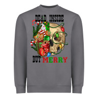 Storm Dead İnside But Merry Human Skull Heavyweight Sweatshirt - FaDigitalArtStudio