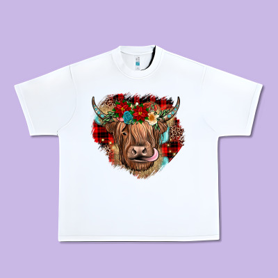 Christmas Cow Gemstone Urban Heavy Tee Designed By Jahusdesignshop