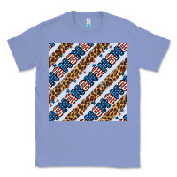 Colony Blue american mama leopard seamless pattern Classic Tee - BundleAndBundleShop