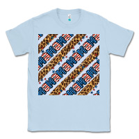 Dusty Blue american mama leopard seamless pattern Classic Tee - BundleAndBundleShop