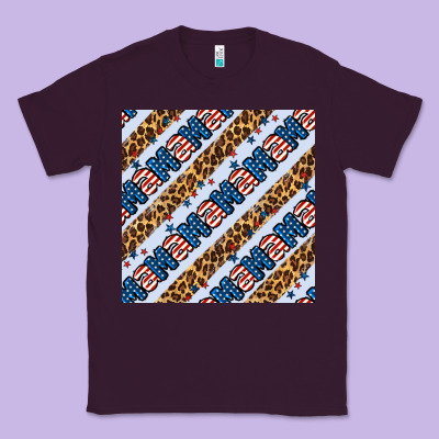 American Mama Leopard Seamless Pattern Classic Tee Designed By Bundleandbundleshop