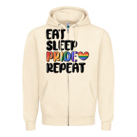 Sandshell eat sleep pride repeat Zipper Hoodie - MaliasSmallBusiness